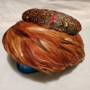 Designed By Patrice Vintage Hat, Pheasant Feathers